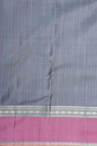 Rudraksh Border In Buttis Grey Kanchipuram Silk Saree