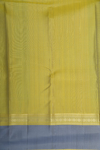 Thread Work Rudraksh Border In Buttis Banana Yellow Kanchipuram Silk Saree