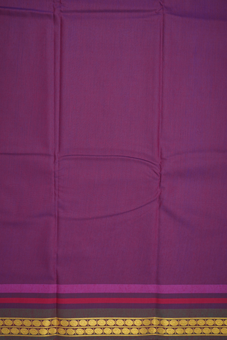 Rudraksh Border Plain Berry Purple Apoorva Cotton Saree