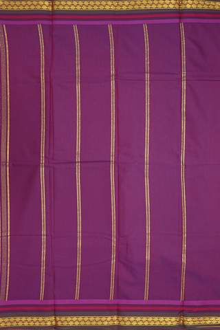 Rudraksh Border Plain Berry Purple Apoorva Cotton Saree