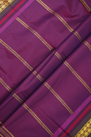 Rudraksh Border Plain Berry Purple Apoorva Cotton Saree