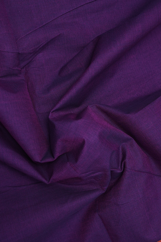 Rudraksh Border Plain Grape Purple Nine Yards Cotton Saree