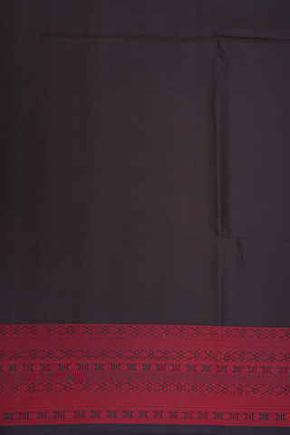 Rudraksh Buttas Dark Oak Brown Soft Silk Saree