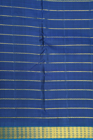 Rudraksh Zari Border Veldhari Striped Cobalt Blue Kanchipuram Silk Saree