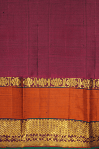 Self Stripes Design Beige Kanchipuram Silk Saree