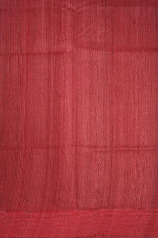 Self Thread Border Rust Red Jute Saree