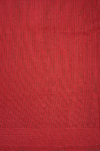 Self Thread Border Rust Red Jute Saree