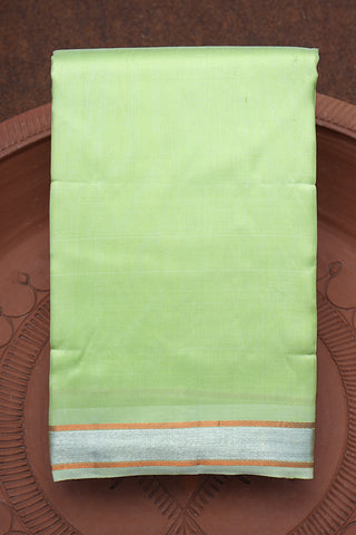 Chevron Zari Border Pastel Green Kanchipuram Silk Saree