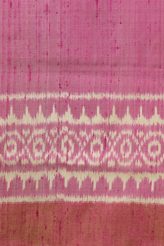 Small Border In Plain Coral Pink Coral Pink Patola Silk Saree