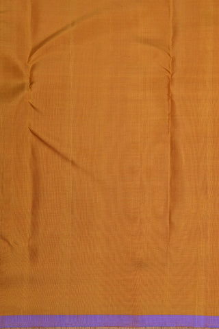 Small Border In Plain Mustard Yellow Kanchipuram Silk Saree