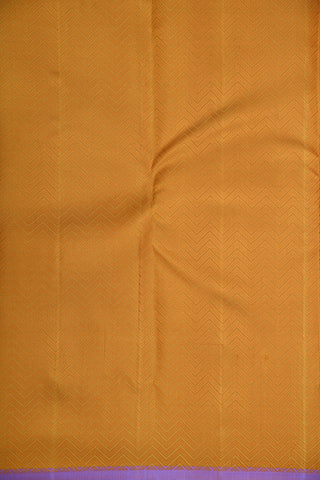 Small Border In Plain Mustard Yellow Kanchipuram Silk Saree