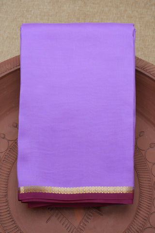 Small Contrast Zari Border Plain Lavender Mysore Silk Saree