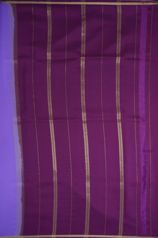 Small Contrast Zari Border Plain Lavender Mysore Silk Saree