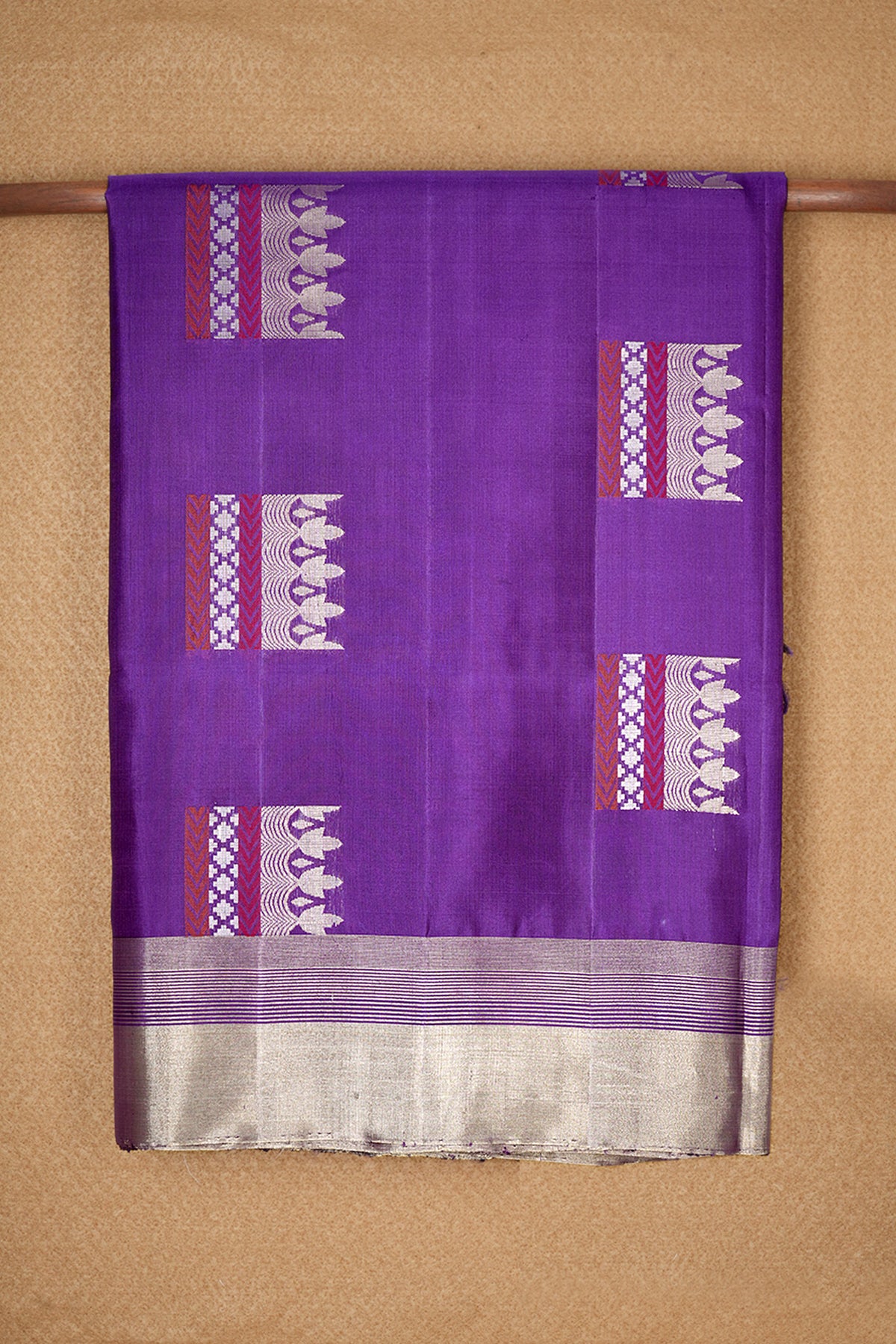 Square Design Motifs Purple Soft Silk Saree