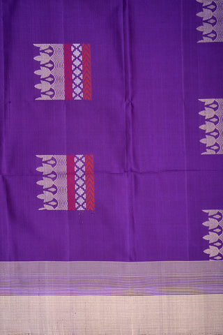 Square Design Motifs Purple Soft Silk Saree