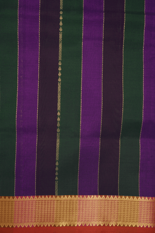 Stripes Design Multicolor Nine Yards Silk Cotton Saree