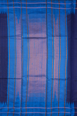 Stripes Design Navy Blue Jute Saree