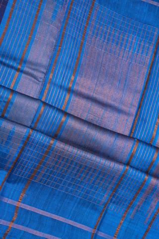 Stripes Design Navy Blue Jute Saree