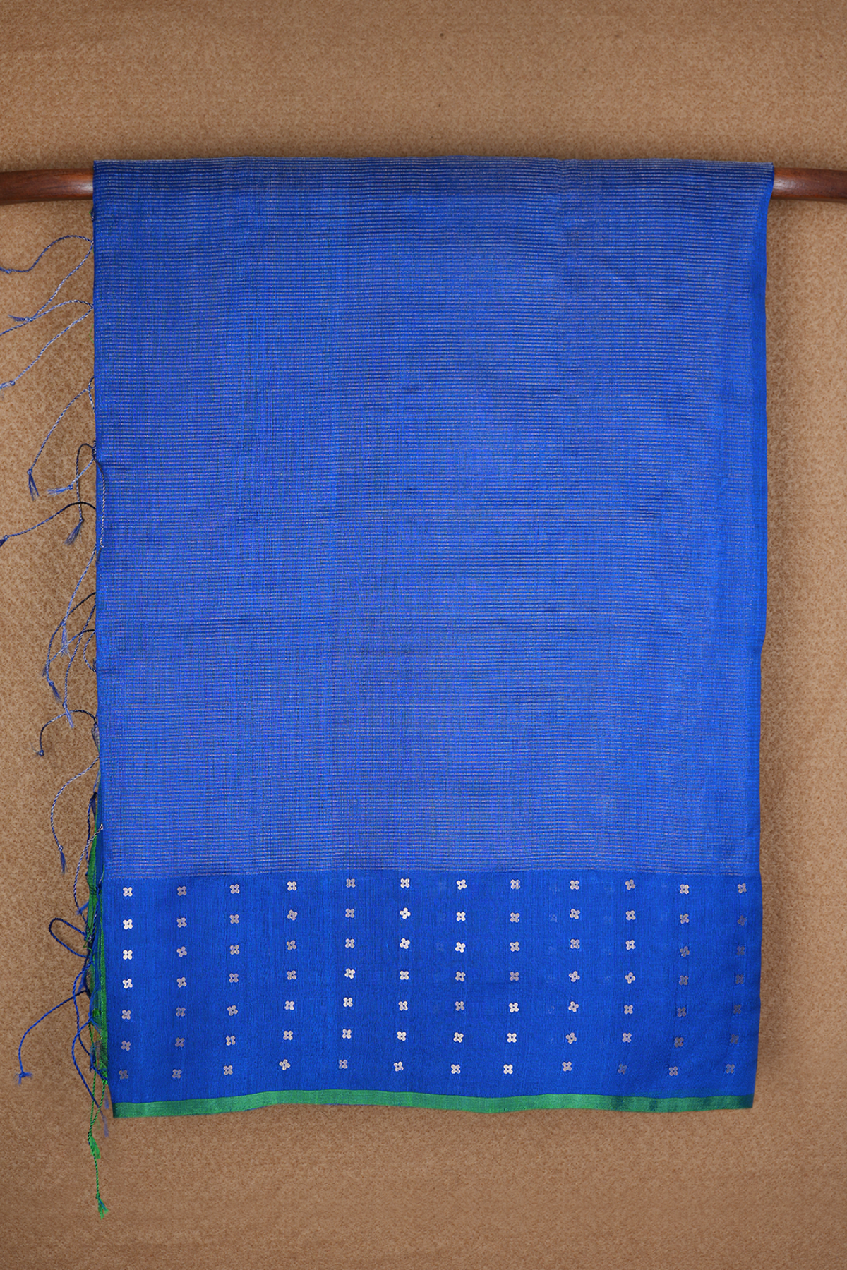 Stripes Design Royal Blue Jute Saree