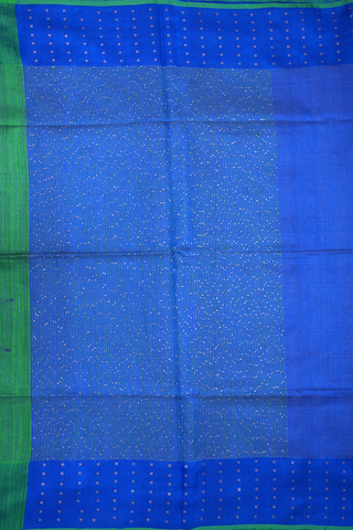 Stripes Design Royal Blue Jute Saree