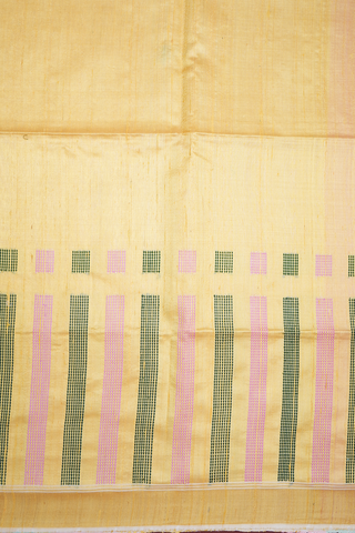 Stripes Design Royal Yellow Jute Saree