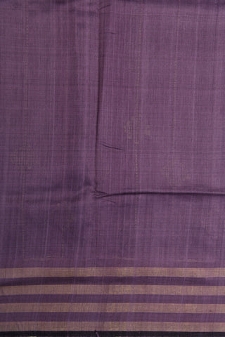 Stripes Zari Border In Plain Purple Jute Silk Saree