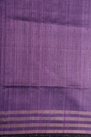 Stripes Zari Border In Plain Purple Jute Silk Saree