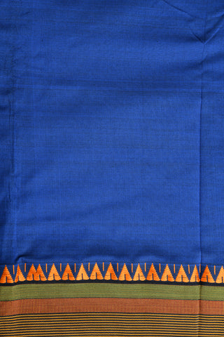 Temple Border Royal Blue Dharwad Cotton Saree