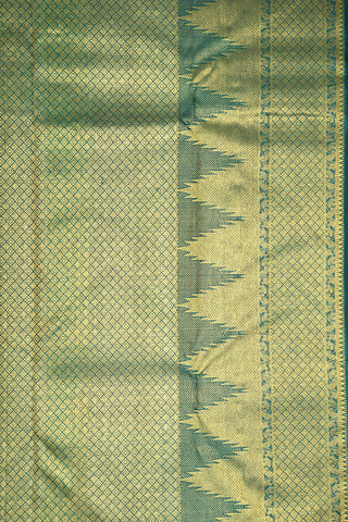 Temple Border With Zari Buttis Green Kanchipuram Silk Saree