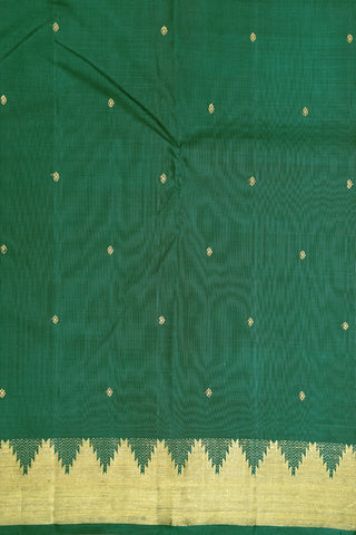 Temple Border With Zari Buttis Green Kanchipuram Silk Saree