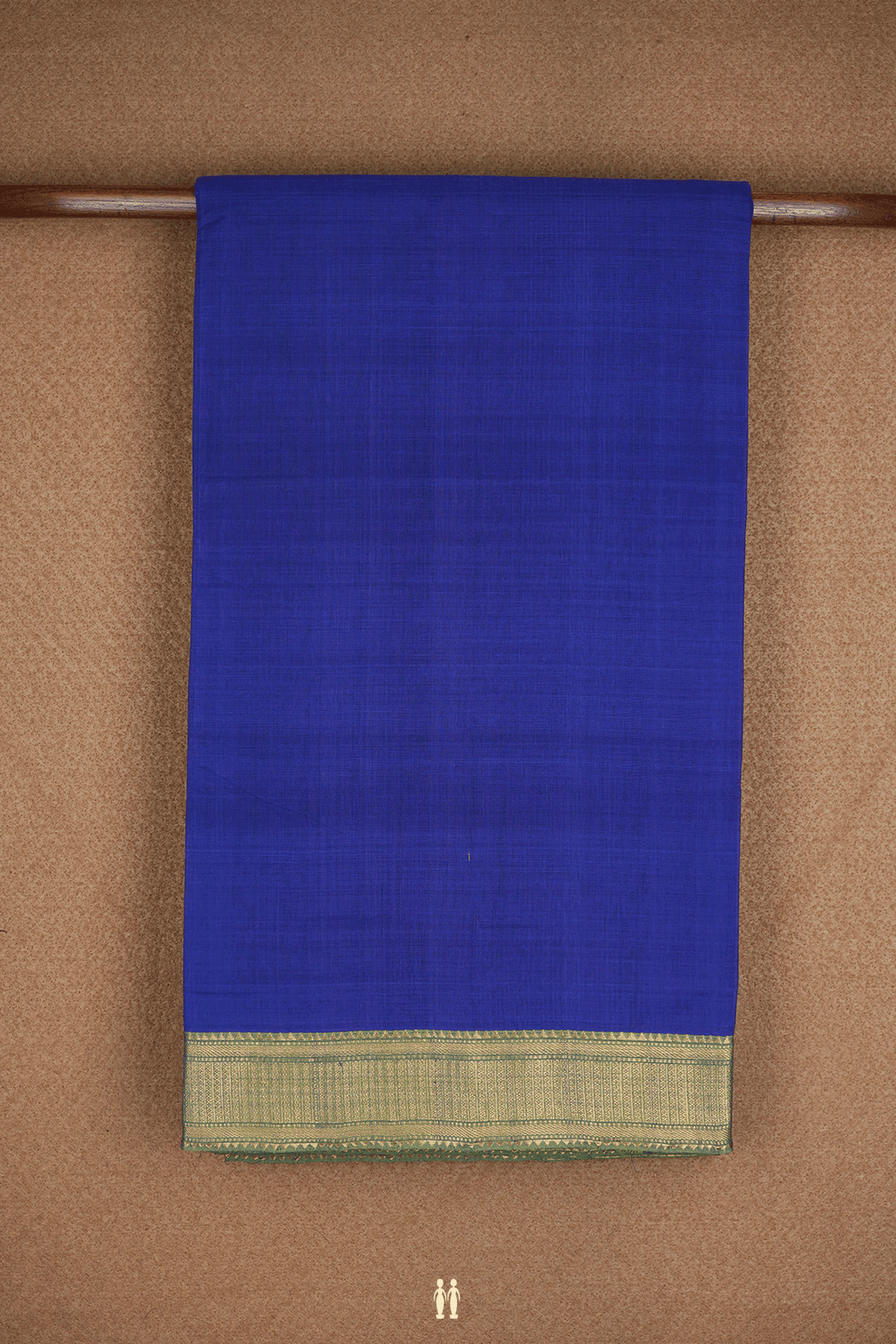 Thoranam Border Plain Indigo Blue Mangalagiri Cotton Saree