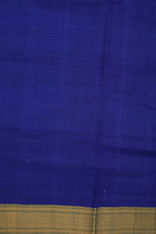 Thoranam Border Plain Indigo Blue Mangalagiri Cotton Saree