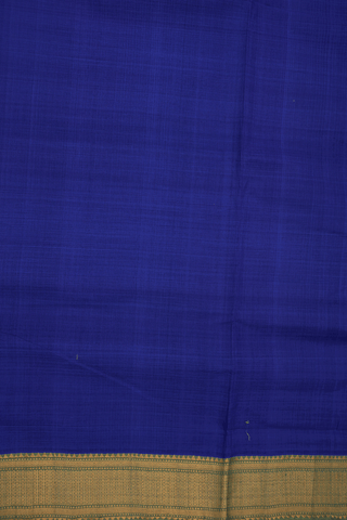 Thoranam Border Plain Indigo Blue Mangalagiri Cotton Saree