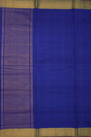 Thoranam Border Plain Indigo Blue Mangalagiri Cotton Saree