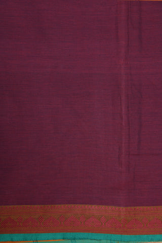 Thread Work Border In Plum Purple Kalyani Cotton Saree