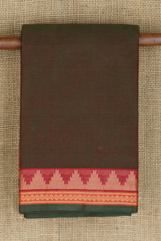 Thread Work Small Border In Plain Manthulir Color Chettinad Cotton Saree