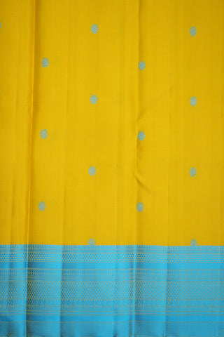 Threadwork Border Sunflower Yellow Kanchipuram Silk Saree