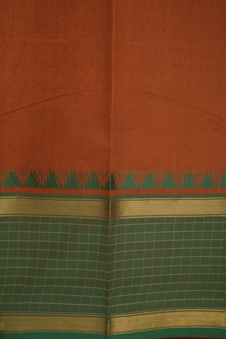 Threadwork Buttis Golden Brown Chettinadu Cotton Saree