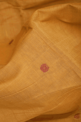 Threadwork Buttis Ochre Brown Chettinadu Cotton Saree