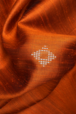 Threadwork Design Orange Jute Saree