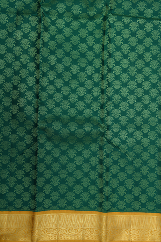 Threadwork Motifs Emerald Green Kanchipuram Silk Saree