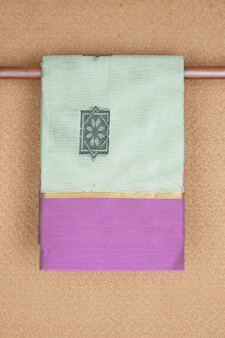 Threadwork Motifs Light Mint Green Kanchi Cotton Saree