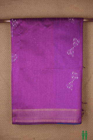 Threadwork Motifs Purple Rose Semi Jute Saree