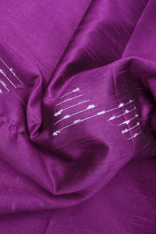 Threadwork Motifs Purple Rose Semi Jute Saree