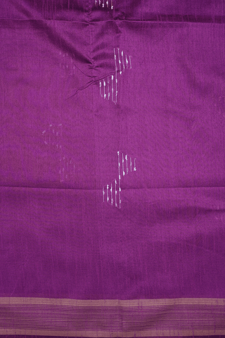 Threadwork Motifs Purple Rose Semi Jute Saree