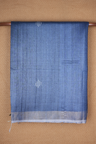 Threadwork Motifs Space Blue Jute Saree