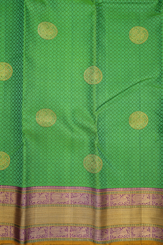 Threadwork With Motifs Green Kanchipuram Silk Saree