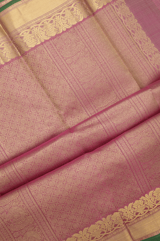 Threadwork With Buttas Turkish Blue Kanchipuram Silk Saree