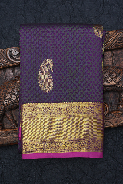 kantih Purple Kanchipuram Silk Saree With Enticing Weave