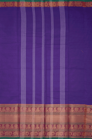 Traditional Big Border Indigo Purple Chettinadu Cotton Saree